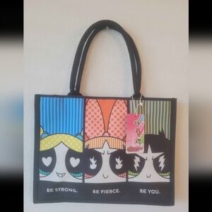 SHEIN Powerpuff Girls Colorful Cartoon Tote Bag